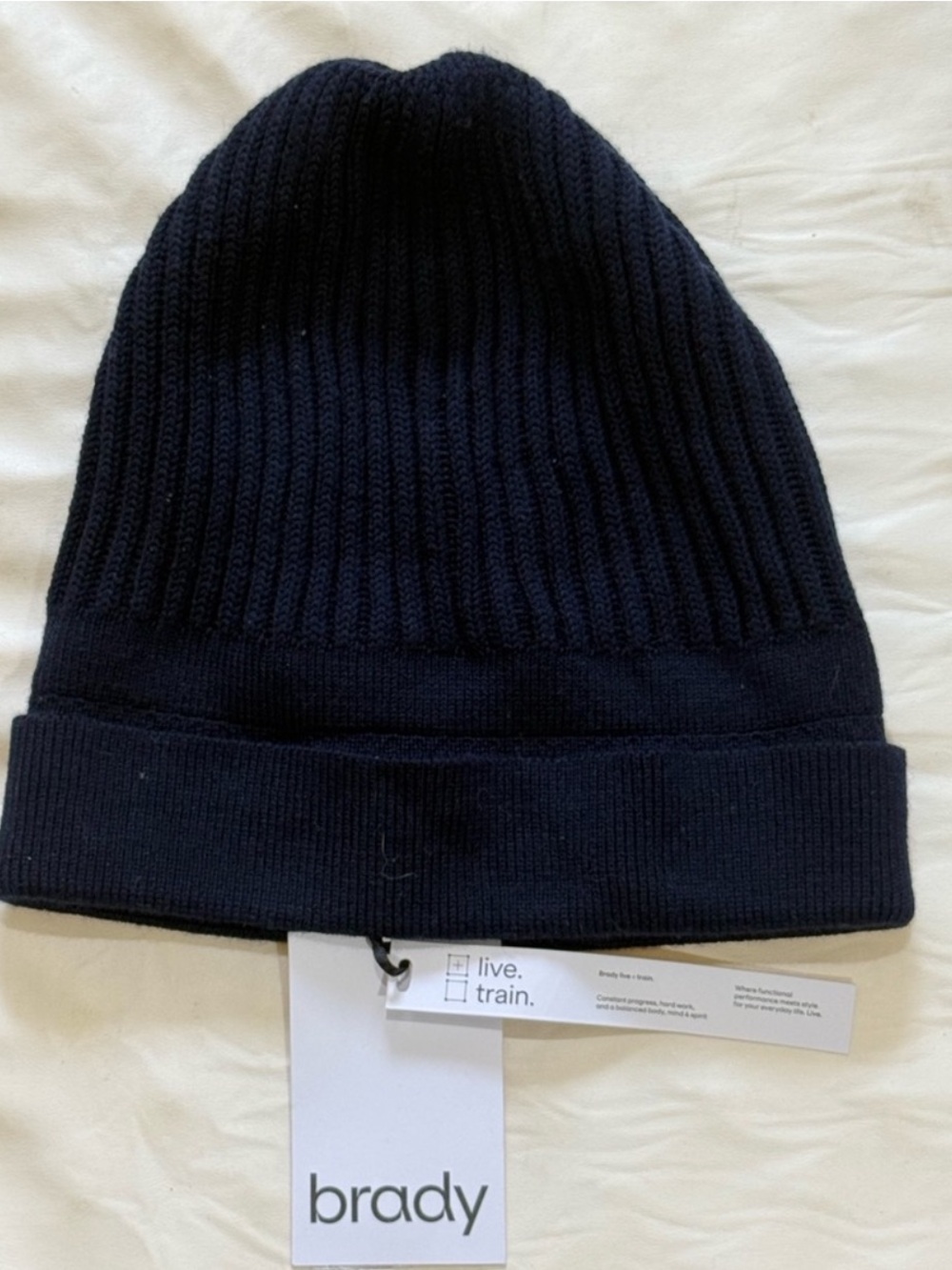Brady Men's Black Ribbed Fold-Over Beanie